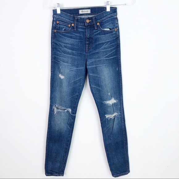 Madewell Denim - MADEWELL 9” HIGH RISE SKINNY DISTRESSED JEANS